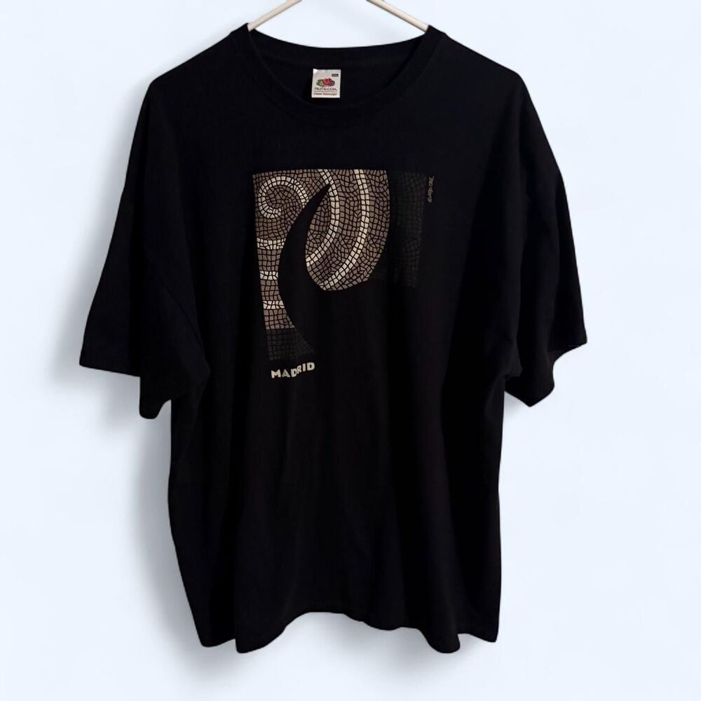 Fruit of the Loom T-shirt Men XXL Black Madrid Aldo Cruz Vintage Graphic